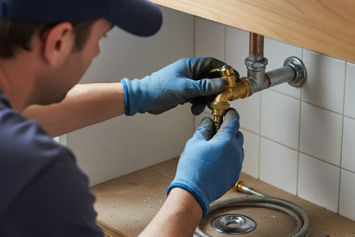 Shutoff valve and fitting work during Emergency Plumbing in Porters Falls